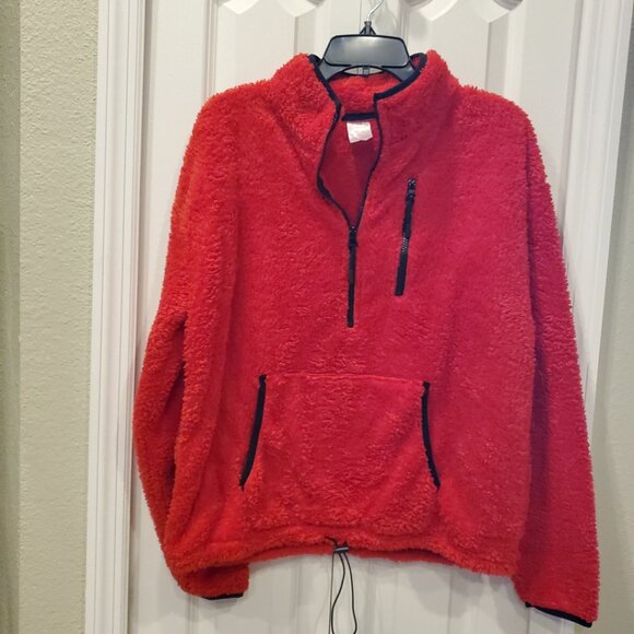 Women's No Boundaries Juniors Plush Half Zip Pullover XXLARGE (19) Red NEW w/tag - Picture 1 of 6